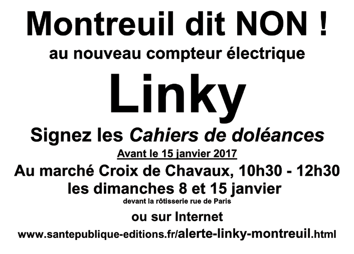 Affiche Montreuil dit NON au Linky
