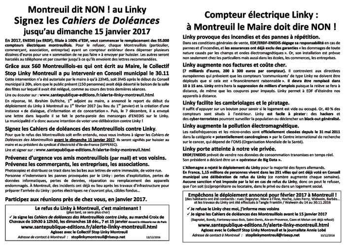 Flyer cahiers doleances Montreuil Linky 131216