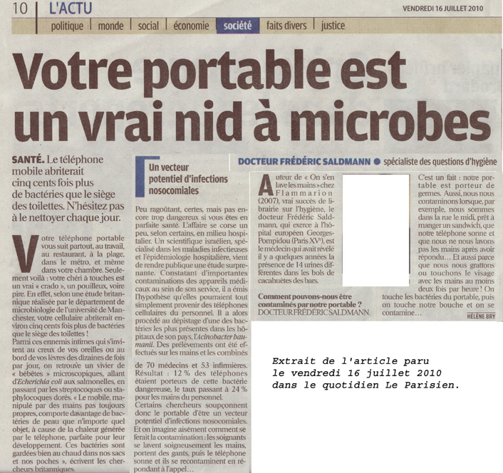 le portable est un nid  microbes...