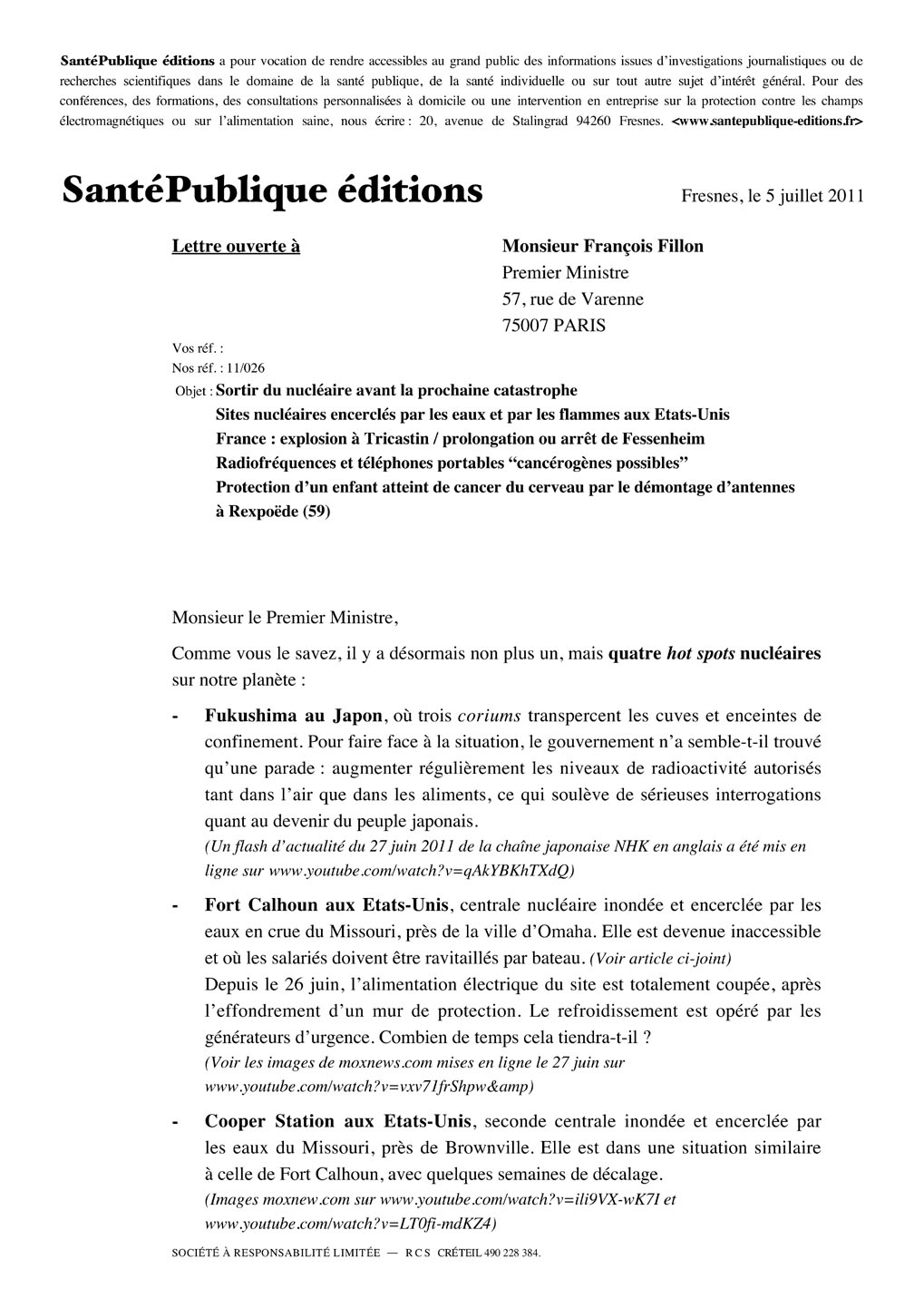 Sortir du nucléaire avant la prochaine catastrophe Sortir du nucléaire avant la prochaine catastrophe